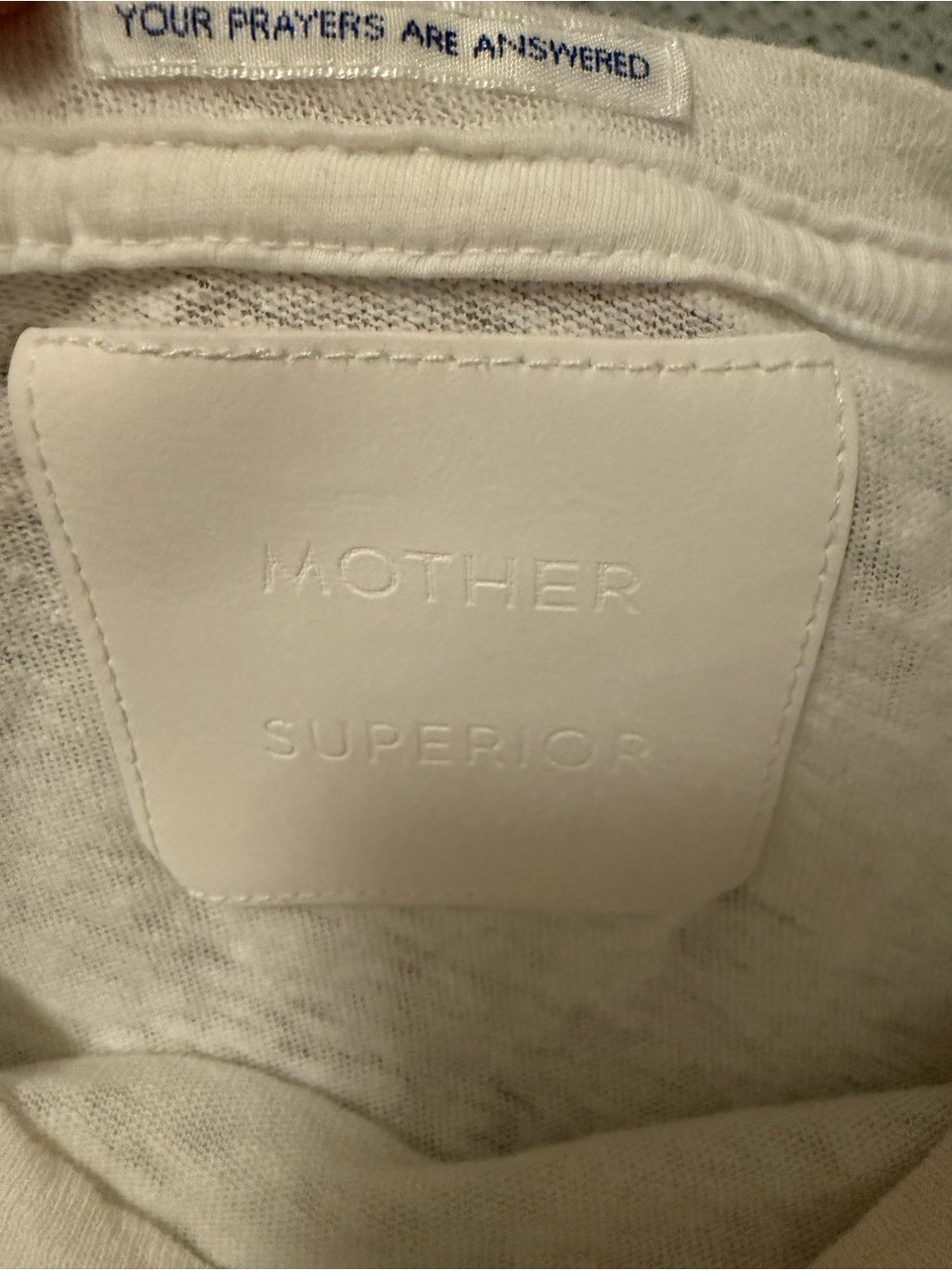 MOTHER White Tee with Blue "oui oui" and Red Dots - Picture 2 of 2